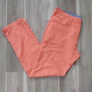 Mens coral linen blend pants size 38